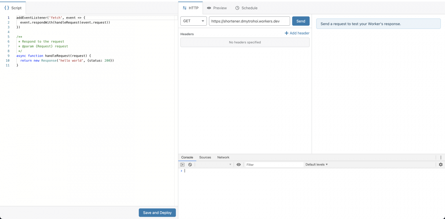 The code editor